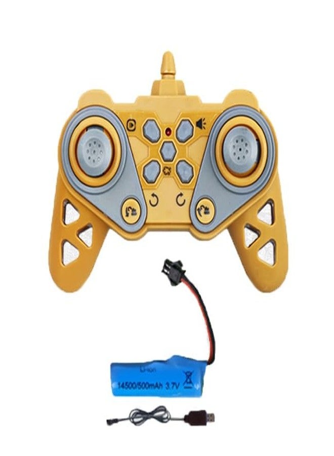 HONGID Remote Control Excavator Toy with Light Effects, Construction Vehicle with Dump Trailer, Yellow - Image 4